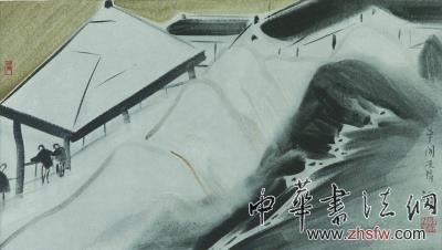 杨福音画作——草阁溪声